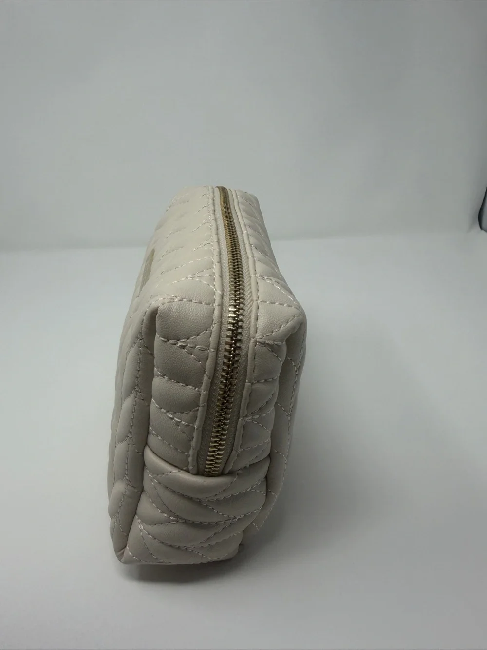 Vince Camuto Quilted Cream Cosmetic Pouch